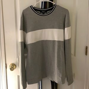 Forever 21 Grey White Stripe Sweatshirt